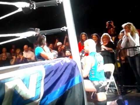 Dolph Ziggler Proposes To AJ Lee In His Hometown of Cleveland, Ohio in front of his parents at house show&nbsp;(VIDEO)