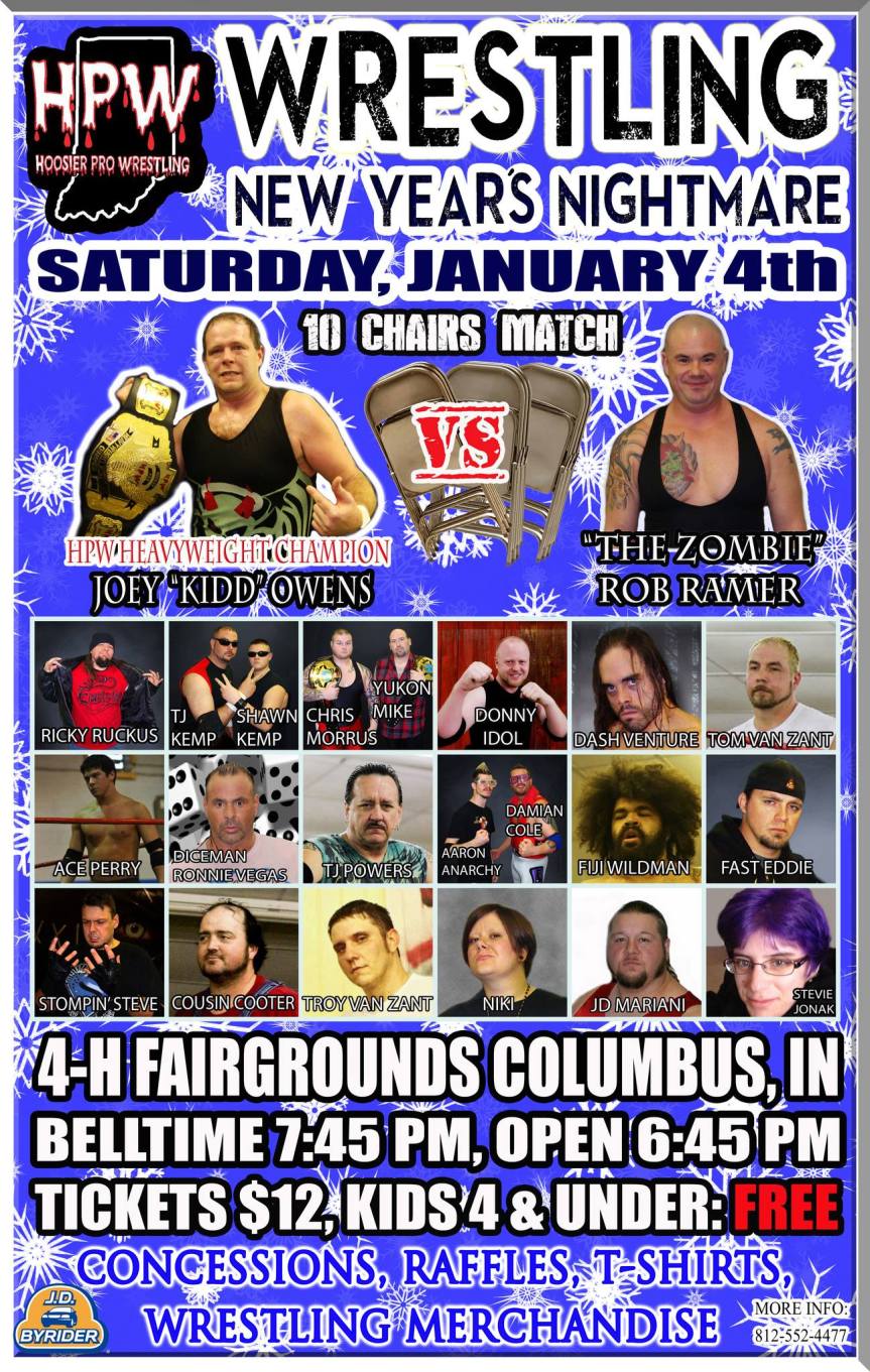 Hoosier Pro Wrestling Event January 4th In Columbus&nbsp;Indiana