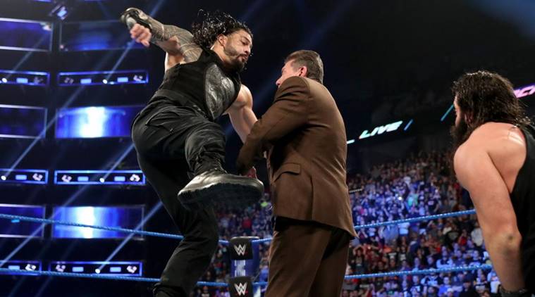 Roman Reigns Takes Out Vince McMahon & Elias on SmackDown&nbsp;Live
